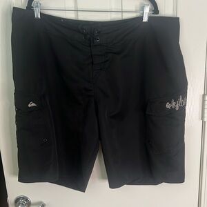 Quiksilver Black Men's Swim Board Shorts, Size 42